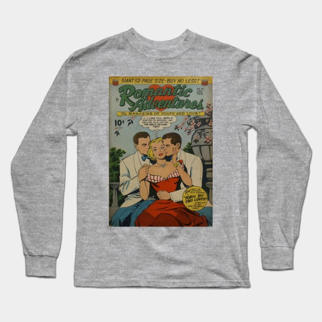 Vintage "Romantic Adventures" Cover Long Sleeve T-Shirt by Slightly Unhinged